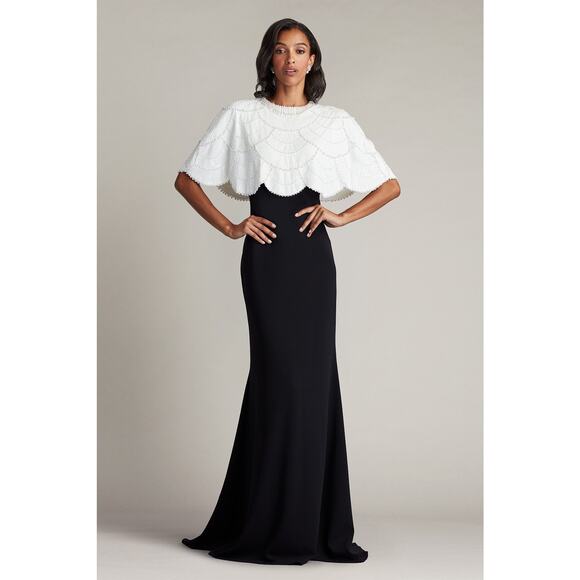 REBA EMBELLISHED CAPE OVERLAY GOWN. Size 8 - Picture 1 of 11